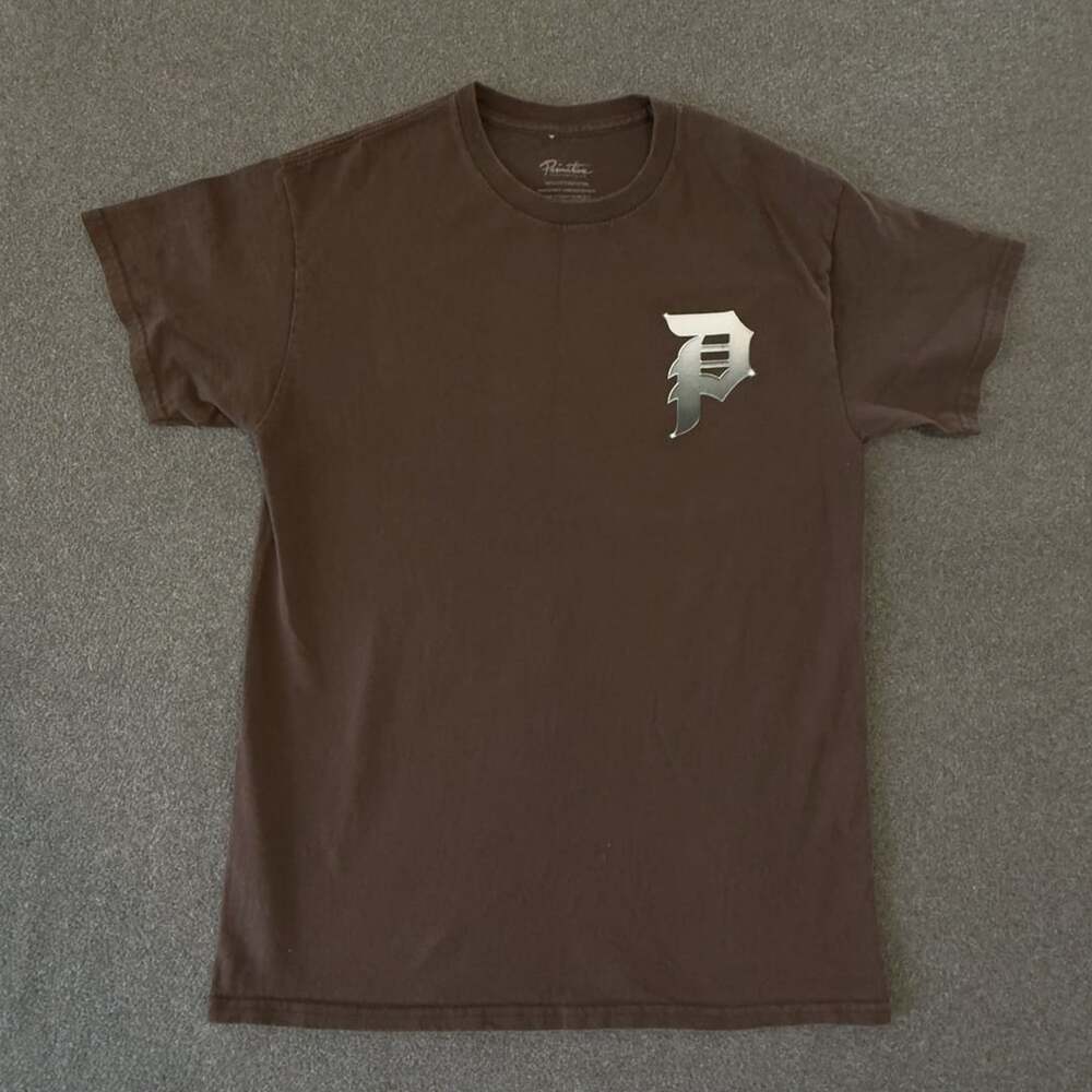 Primitive Skateboarding Fast as Ever Wheel Graphic T-Shirt Brown Men's Medium